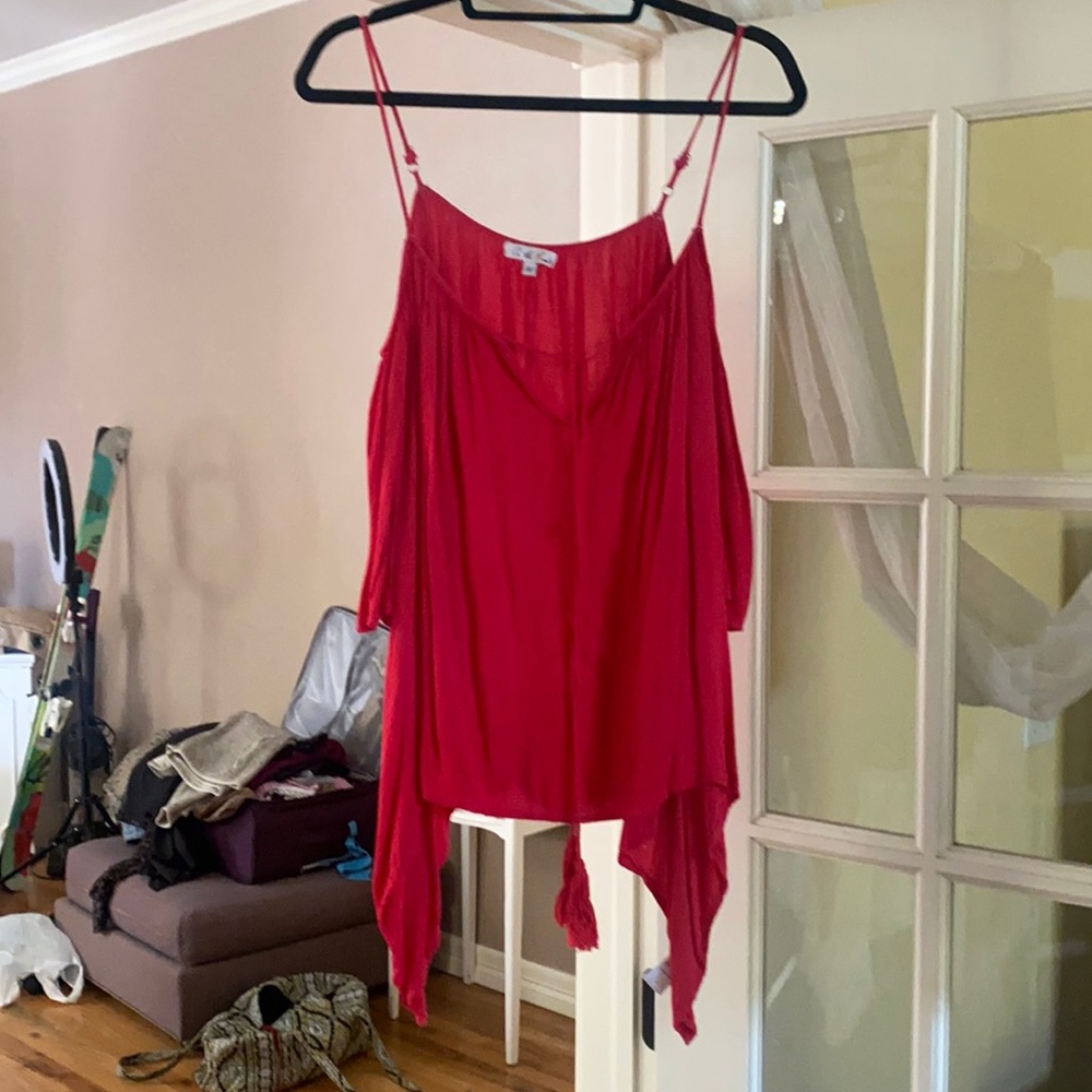 Cute Red FrillyTop Size  S!